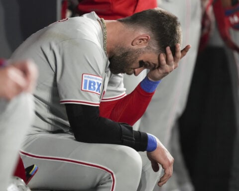 Phillies place Bryce Harper on injured list with wrist inflammation, no timetable for return