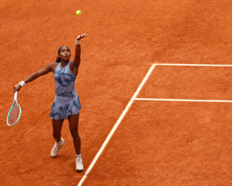 Coco Gauff reacts to winning the French Open