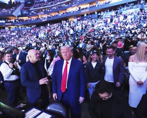 Trump attends UFC championship fight in New Jersey, taking a break from Musk feud for cage fights