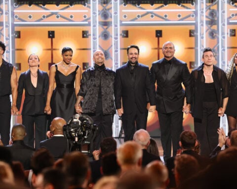 The original cast of ‘Hamilton’ reunites on the Tonys stage with rousing performance