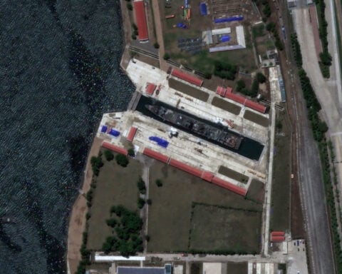 Satellite images show damaged North Korean warship moved to drydock near Russian border