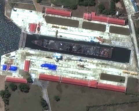 Satellite images show damaged North Korean warship moved to a port for repair, report says