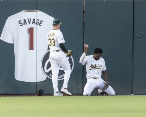 Athletics rookie Clarke makes another spectacular catch, robs Angels' Schanuel of home run