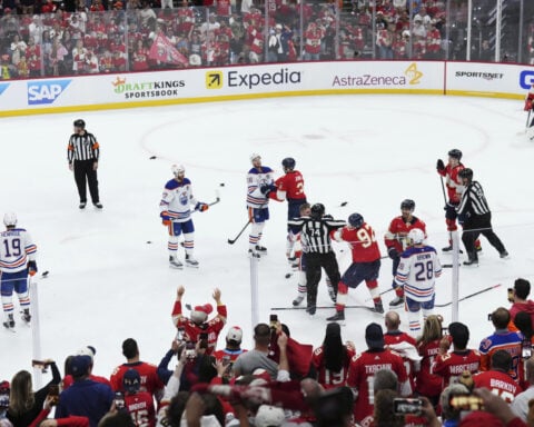 Brad Marchand embraces Panthers' rat-throwing tradition, which goes back 30 years