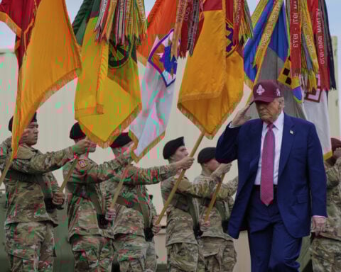 The Latest: Trump pledges to ‘liberate’ LA as he visits troops at Fort Bragg