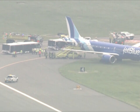 No injuries after JetBlue plane rolls onto grass at Boston’s Logan Airport after landing