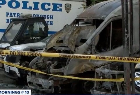 Undetonated explosives found in and around charred NYPD vehicles in Brooklyn
