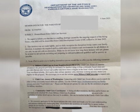 Fairchild Air Force Base axes child care for two dozen families due to federal funding cuts