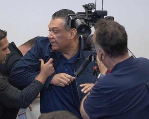 Sen. Padilla is forcefully removed from Noem's news conference on immigration raids and handcuffed