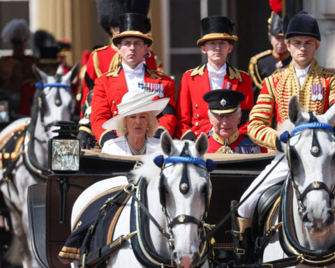 King Charles honours air crash victims at military parade