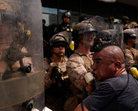 Los Angeles protesters tell US Marines to leave LA