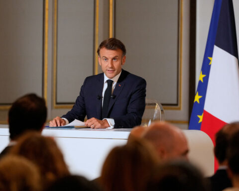 French president touches down in Greenland, in solidarity with territory eyed by Trump