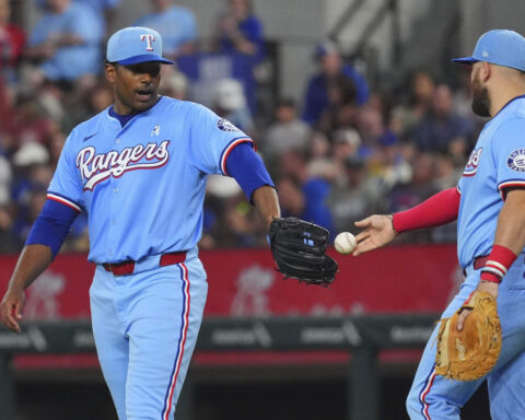 Texas rookie Kumar Rocker keeps scoreless start intact with help from pickle juice