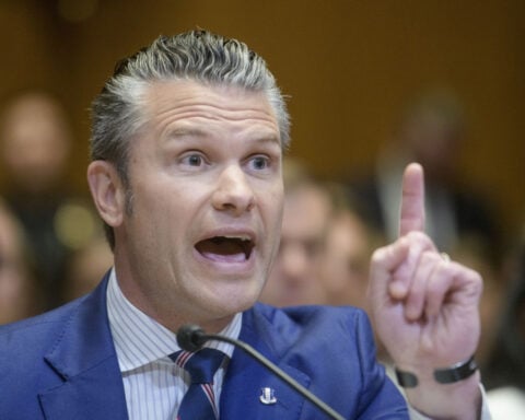 The Latest: Hegseth taking questions as Trump demands Iran's surrender to Israel