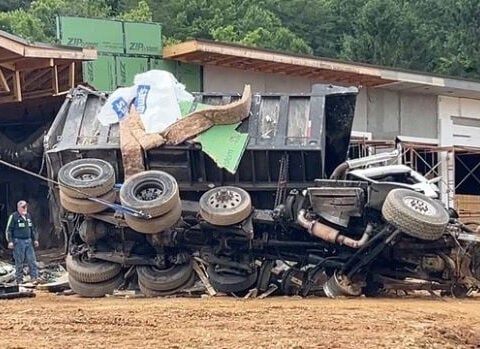 Driver dead after dump truck brakes fail, causing construction site crash
