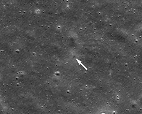 NASA spacecraft around the moon photographs the crash site of a Japanese company's lunar lander
