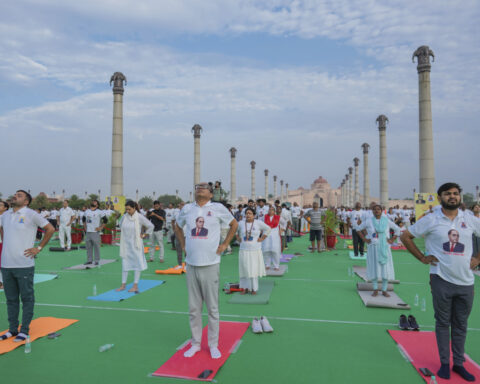 Indians stretch, breathe and balance to mark International Day of Yoga