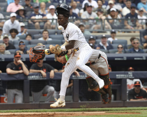Orioles catcher Maverick Handley leaves game after collision with Yankees' Jazz Chisholm Jr.