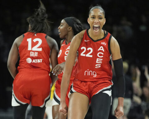 A'ja Wilson scores 24 as Aces beat cold-shooting Caitlin Clark and Fever 89-81 to end 3-game skid