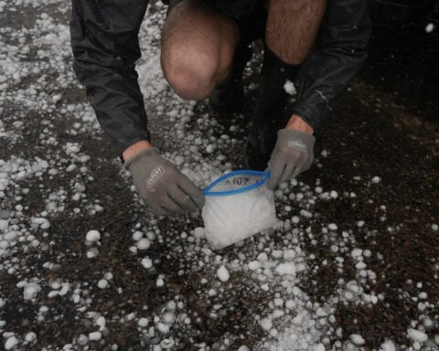 Crushing it. What do you do with 4,000 hailstones that you collect while chasing storms