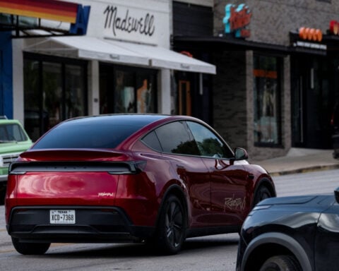Tesla shares soar after first robotaxi rides hit the road in Austin, Texas