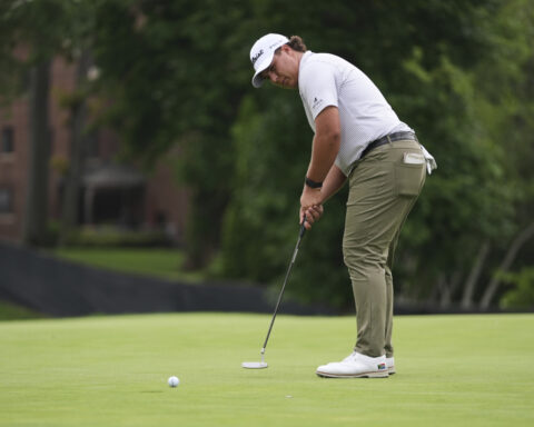 Aldrich Potgieter, PGA Tour's youngest player and biggest hitter, leads Rocket Classic by 2 strokes