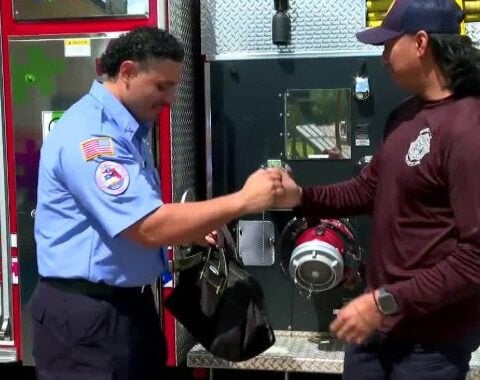 Florida firefighter reunited with paramedic who saved him 4 years ago