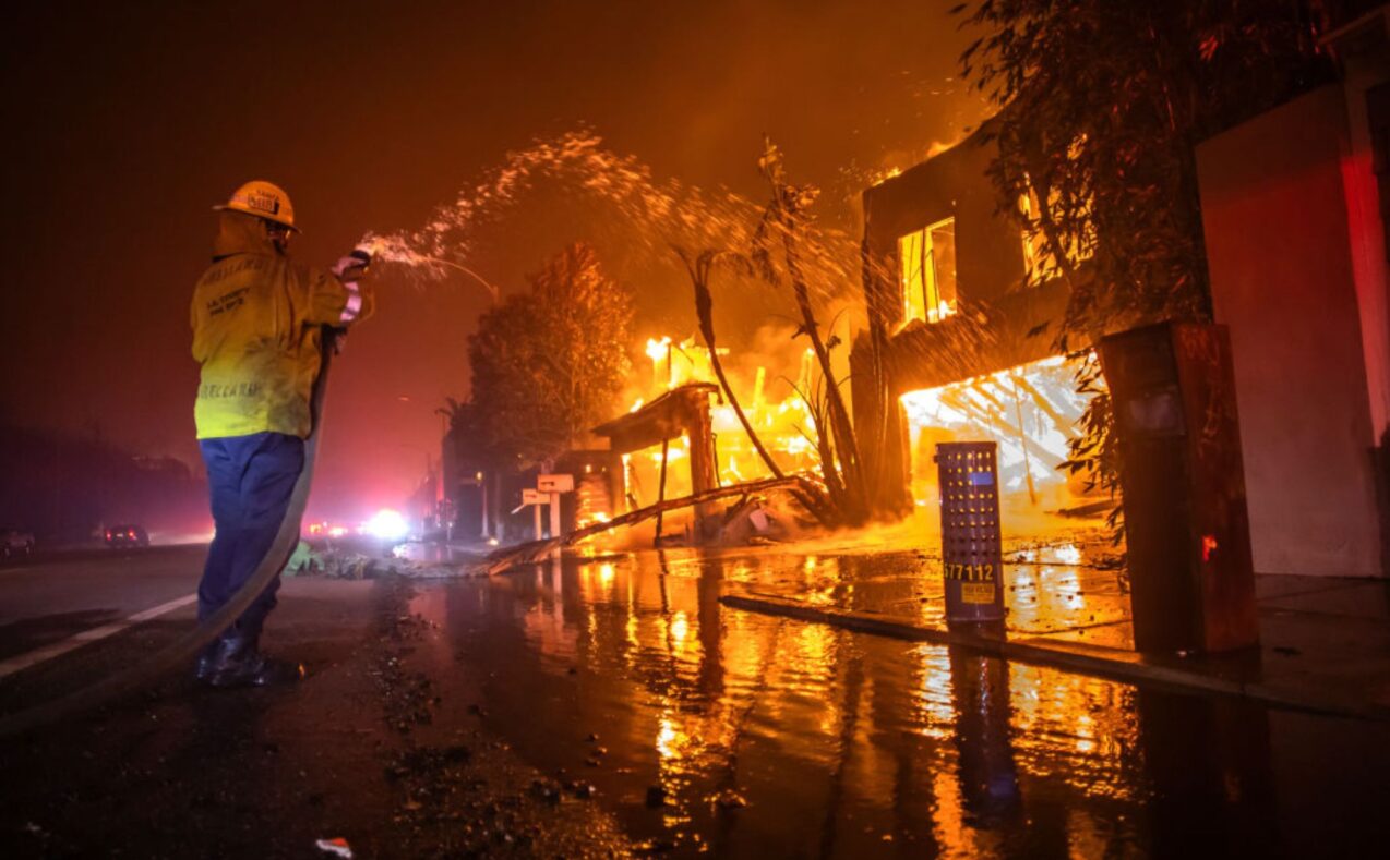 Home affected by LA fire