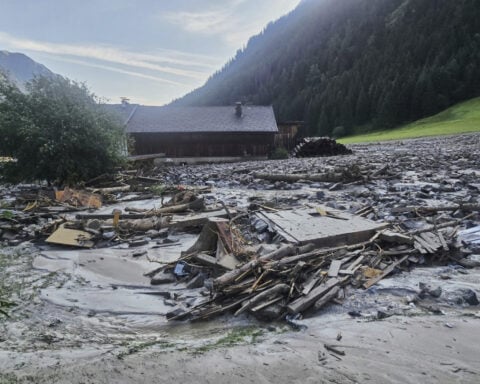 Dozens evacuated from Austrian village after mudslide covers parts of Alpine valley