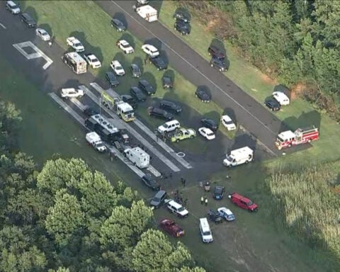 Skydiving plane with 15 people onboard goes off runway at New Jersey airport, injuring multiple people