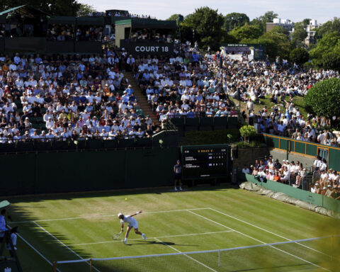 A tip of the cap to the Wimbledon player who caught his hat when it fell off but still won a point