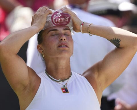 Heat returns to Wimbledon as Aryna Sabalenka offers water and ice pack to fans at Centre Court