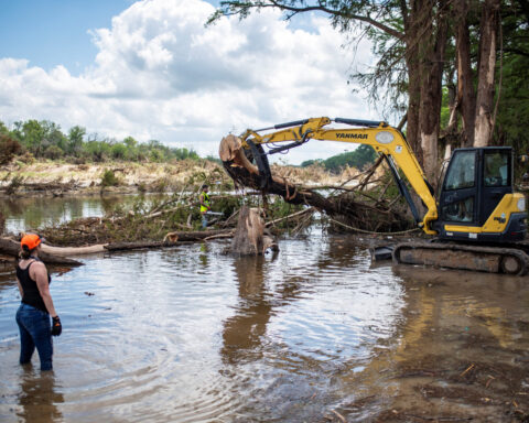 Trump visits Texas flood zone, defends government's disaster response