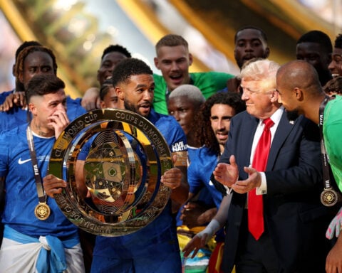 Watch: Trump stays on stage at FIFA Club World Cup final