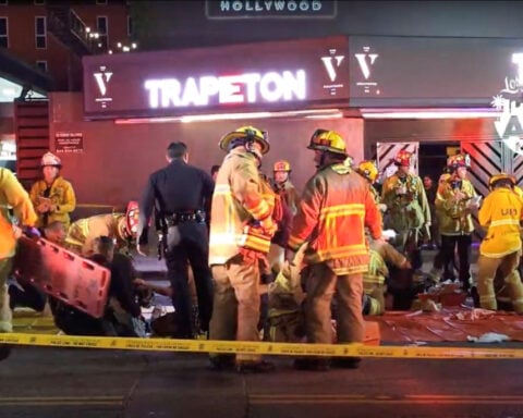 At least 30 hurt after car hits crowd outside Los Angeles club, fire department says