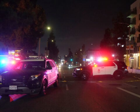 After plowing his car into a crowd outside an LA nightclub, the driver was beaten and shot by bystanders, police say
