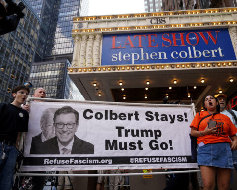 Comedians support CBS 'Late Show' host Colbert, Jon Stewart rips Paramount