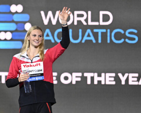 McIntosh goes for 5 individual golds at world championships with Los Angeles Olympics in sight