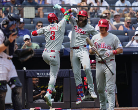 Harper and Schwarber spark the Phillies to a 9-4 win over the reeling Yankees, who lose Judge to IL