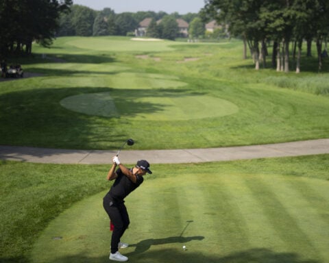 Olesen has an ace, shoots 67 for a share of the 3M lead with Bhatia