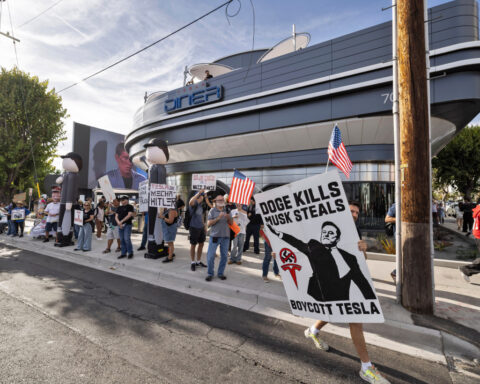 ‘Tesla Takedown’ protesters have a new target: Elon Musk’s Tesla Diner