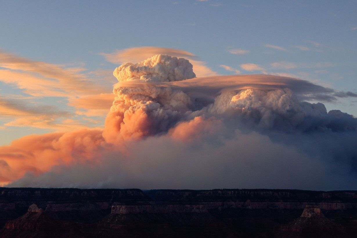 Grand Canyon fire grows into a megafire and creates its own weather. It's not done yet