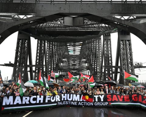 Tens of thousands join pro-Palestinian march over Sydney Harbour Bridge