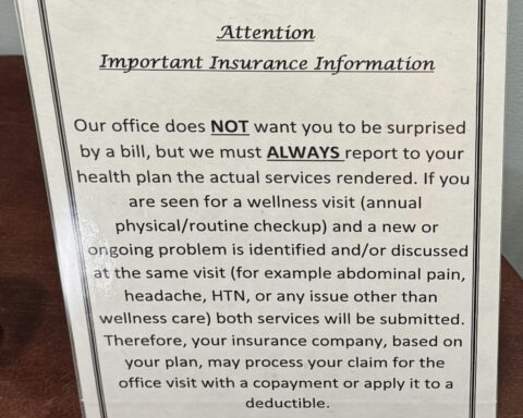 Insurance warning signs in doctors’ offices might discourage patients from speaking openly about their health