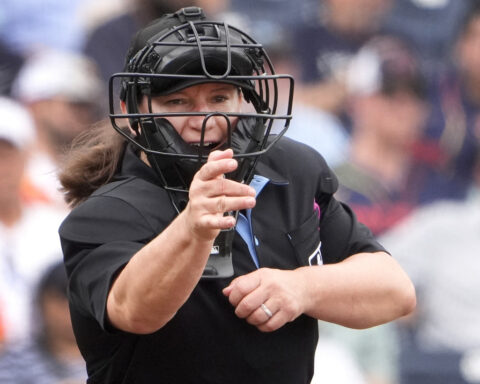 MLB is calling up its first female umpire, promoting Jen Pawol for Saturday's Marlins-Braves game