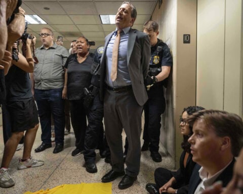 Elected officials and dozens of protesters are arrested at Manhattan immigration holding facility