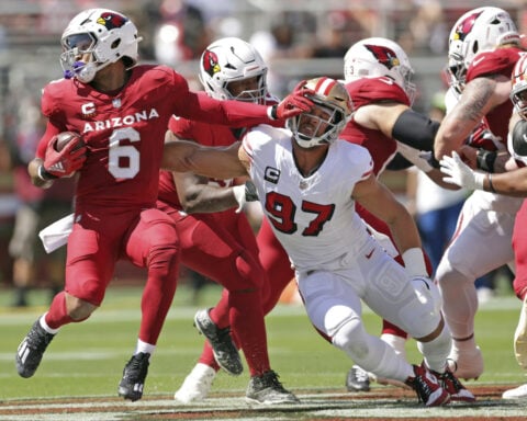 49ers star defensive end Nick Bosa is out for the season with a torn ACL