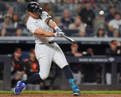 Stanton has pair of 2-run homers, Judge hits 52nd, Yanks beat Orioles to stay tied for AL East lead