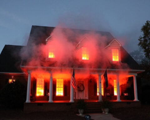 Fiery Halloween house draws national attention