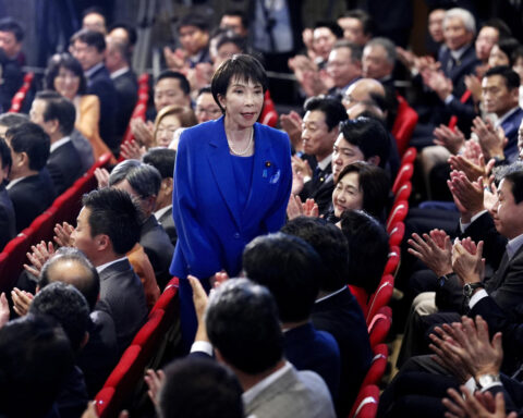 Japan’s new leader drums to relieve stress. She has many reasons to reach for her sticks